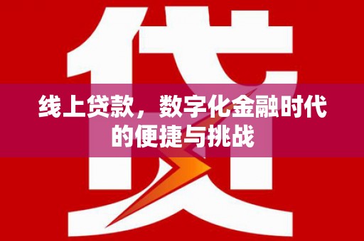 雅安线上贷款，数字化金融时代的便捷与挑战