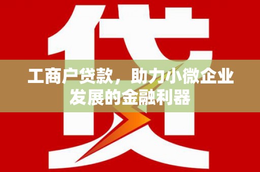 雅安工商户贷款,助力小微企业发展的金融利器 雅安工商户贷款,助力小微企业发展的金融利器