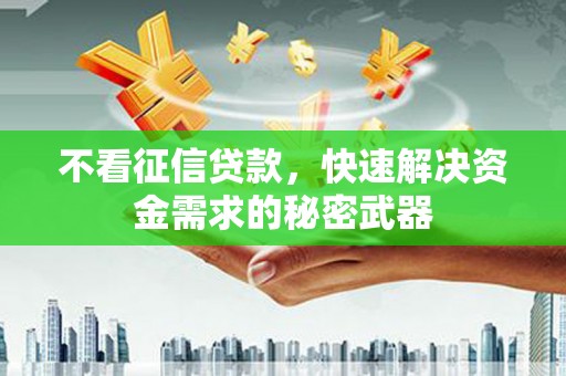 雅安不看征信贷款，快速解决资金需求的秘密武器