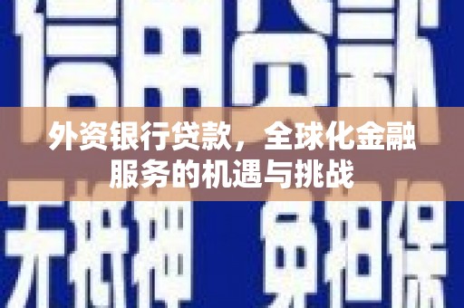 雅安外资银行贷款，全球化金融服务的机遇与挑战