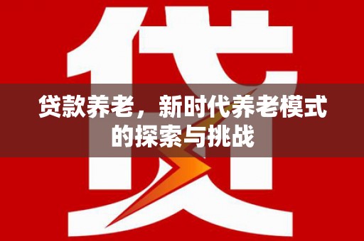 雅安贷款养老，新时代养老模式的探索与挑战