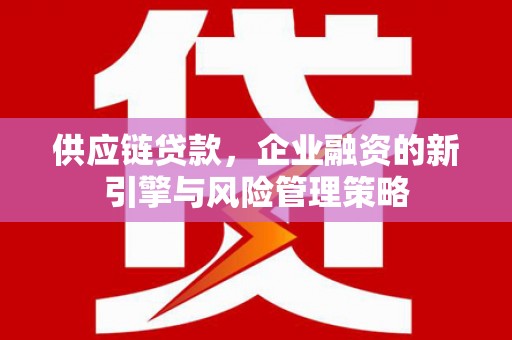 雅安供应链贷款，企业融资的新引擎与风险管理策略