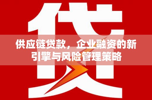 雅安供应链贷款，企业融资的新引擎与风险管理策略