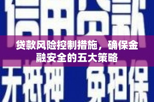 雅安贷款风险控制措施，确保金融安全的五大策略