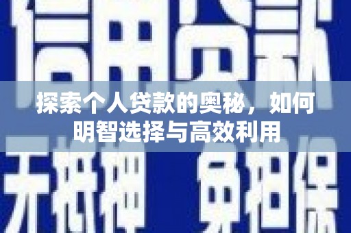 雅安探索个人贷款的奥秘，如何明智选择与高效利用