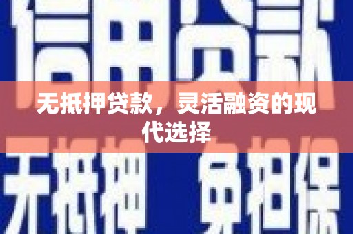 雅安无抵押贷款，灵活融资的现代选择