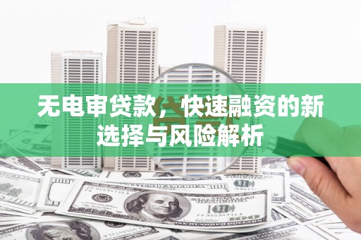 雅安无电审贷款，快速融资的新选择与风险解析