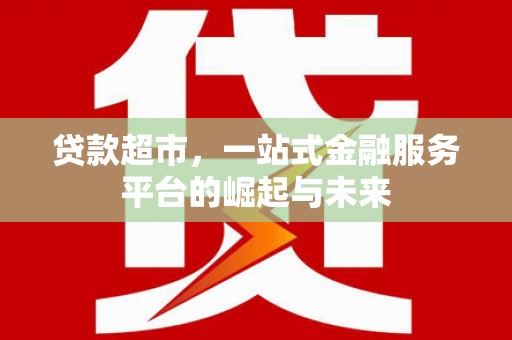 雅安贷款超市，一站式金融服务平台的崛起与未来