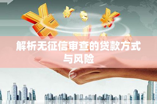雅安解析无征信审查的贷款方式与风险